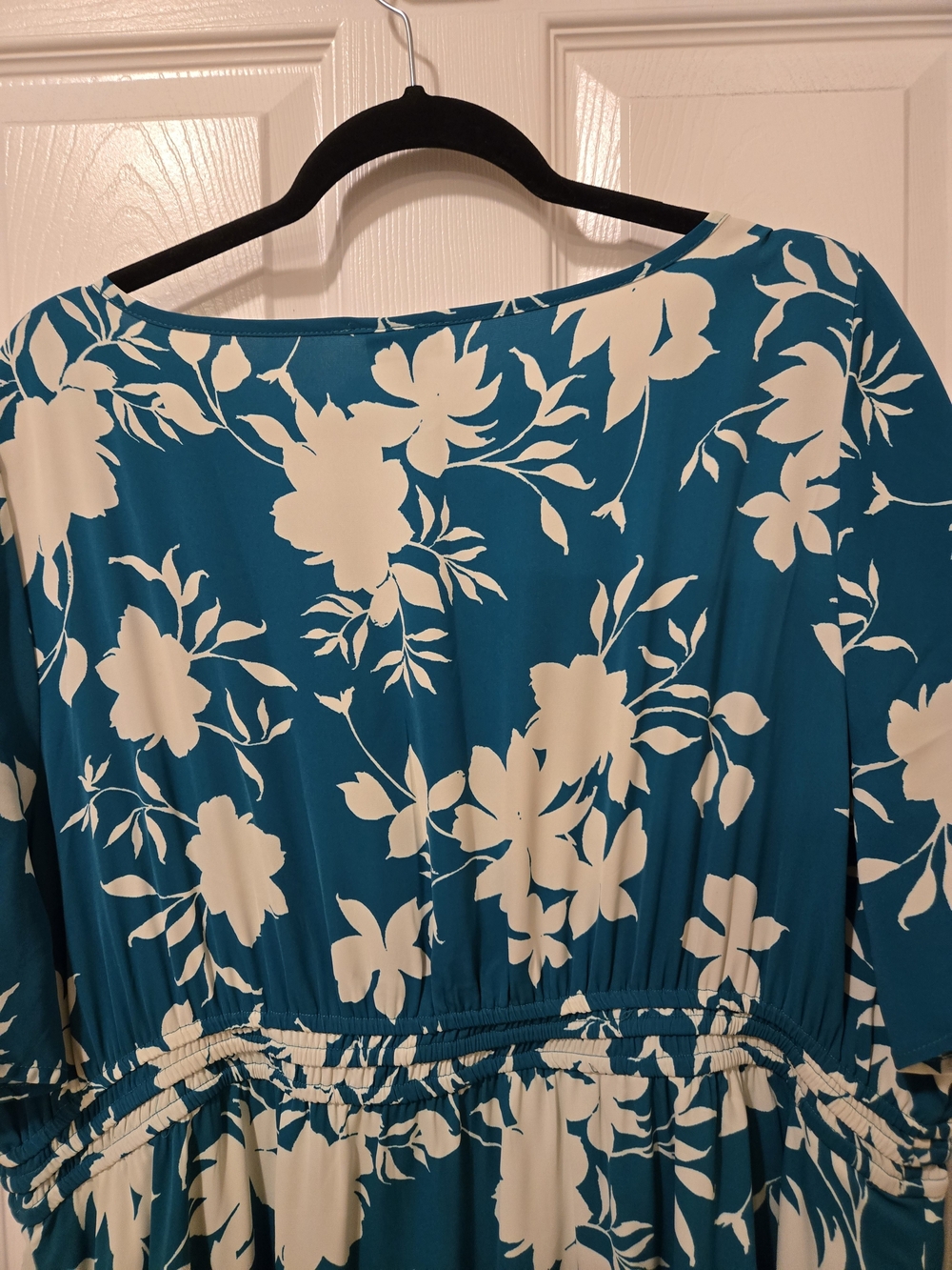 torrid Teal Floral Maxi Dress with Cream Blooms - Picture 14 of 15